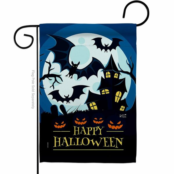 Patio Trasero 13 x 18.5 in. Halloween Night Garden Flag with Fall Double-Sided Decorative Vertical Flags PA3873031